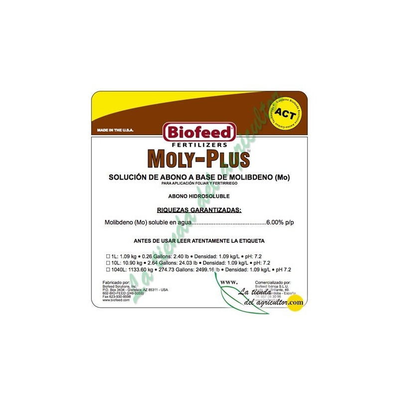 MOLY-PLUS en 1 L-Fertilizante con Tecnología ACT