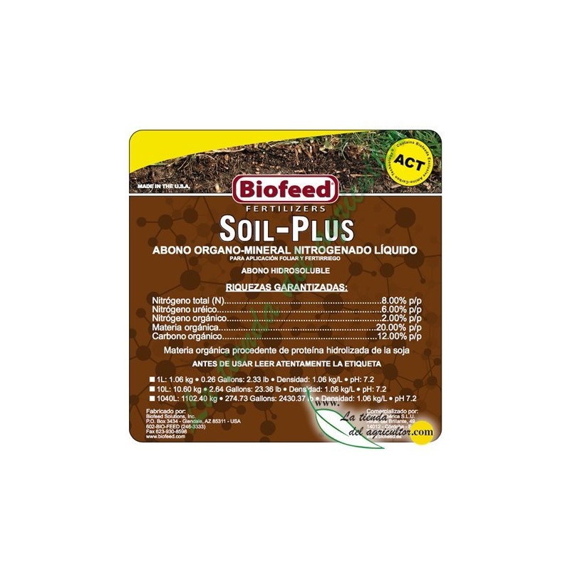 SOIL PLUS en 1 L - Activador de suelos Tecnología ACT