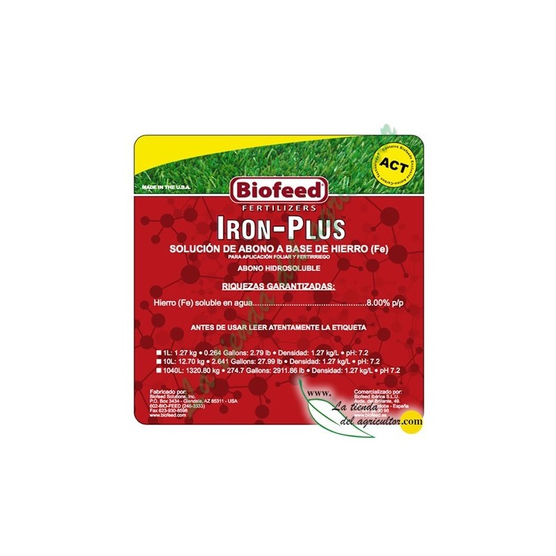 IRON PLUS en 1 L - Abono Hierro con Tecnología ACT
