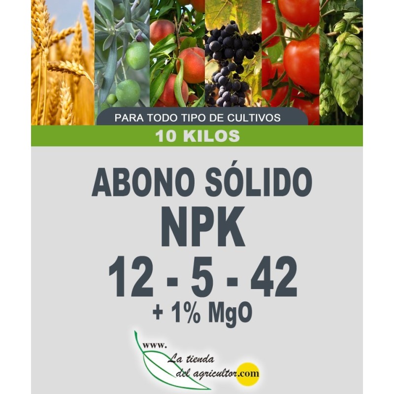 ABONO SOLIDO LTA 12-5-42 + 1% MgO  10 Kilos - Foliar 3,32€/KG + IVA