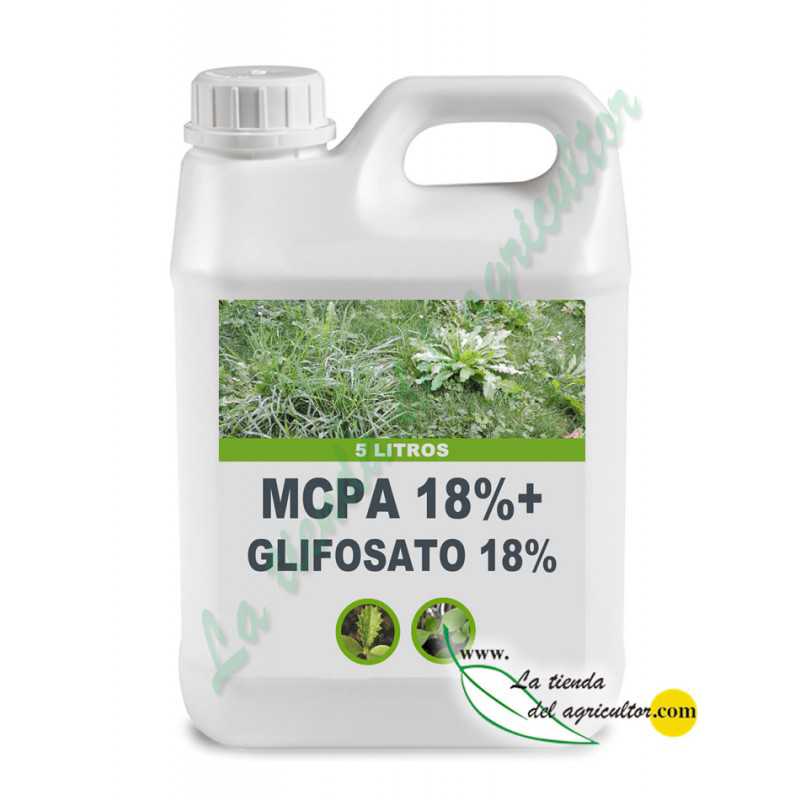 MCPA 18 + GLIFOSATO 18 en 5 Litros Herbicida desde 6,40 €/L + IVA