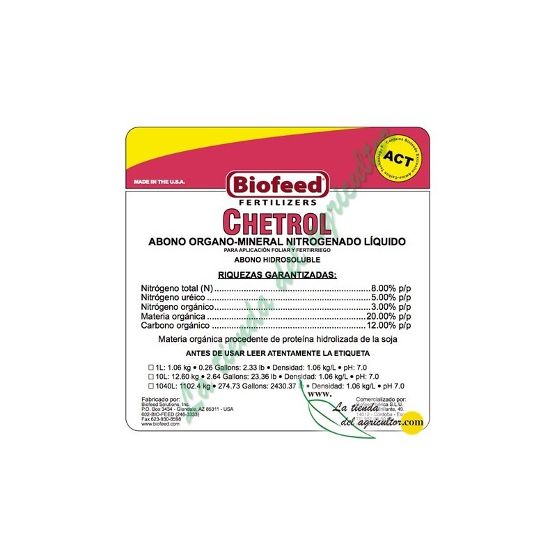 CHETROL en 10 L-Fertilizante con Tecnología ACT