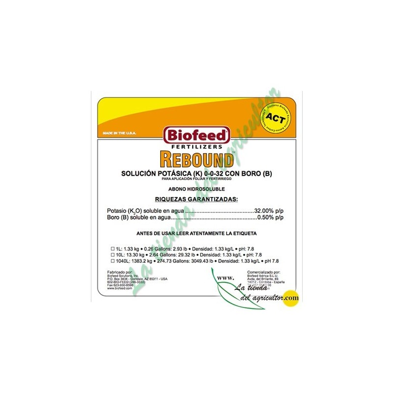 REBOUND en 10 L - Fertilizante con Tecnología ACT