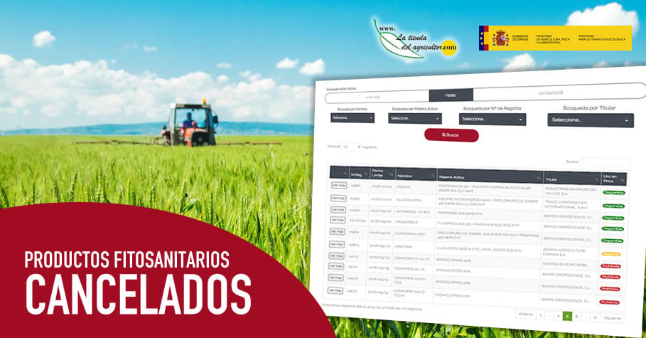 Productos Fitosanitarios Cancelados por el Ministerio de Agricultura